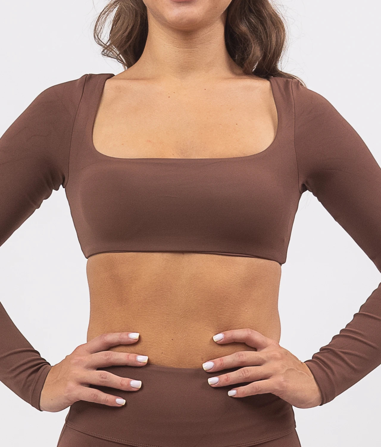 Leila brown top na dug rukav 3 Leila brown top na dug rukav - Slika 1
